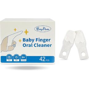 Baby Tongue Cleaner Newborn Baby Finger Toothbrush, 42 Count Disposable Wet and Dry Use Baby Mouth Cleaner, Baby Oral Cleaner Clean 0-36 Months Toddler Teeth, Gums, Tongue Coating