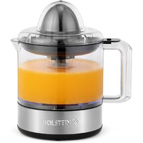 Holstein Housewares 27-oz Electric Citrus Juicer, Black/Stainless Steel - Ideal for Freshly Squeezed Orange, Lemon, Grapefruit Juices for Breakfast or Drinks