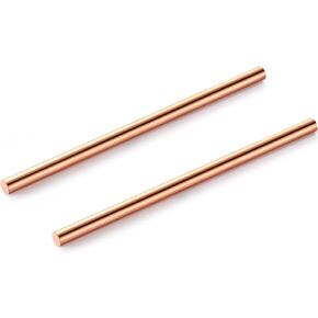 2 Pcs Pure Copper Round Rod 9.84 Inch Length Solid Copper Rod Bare Copper Bar Conductive Cu Metal Rod for Grounding Metal Working Craft Hobbies (1''/ 25 mm Dia)