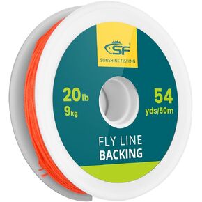 SF Fly Fishing Dacron خط دعم مجدول لخط صيد سمك السلمون المرقط 20LB 30LB 54yds 108yds (برتقالي، أخضر، أزرق، أبيض، أصفر فلور، أرجواني، أسود وأبيض، أسود وأصفر)