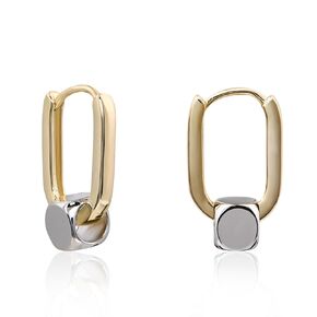 Gold Oval Huggie Hoop Earrings Sterling Silver Earrings for Women Girls Gold Square Geometric Earrings Fashion Gold Jewelry in Kuwait