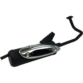 OEM Replacement GY6 50cc 49cc 80cc Exhaust Muffler QMB139 - Complete Set with Heat Shield Compatible with Tao Tao, Peace, Vitacci, Jonway, ATM50, Pony, IceBear and Many Others (Black)