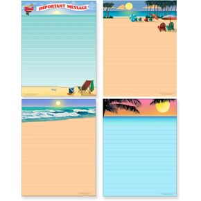 Stonehouse Collection Beach Notepad Pack - 4 Assorted Beach Notepads - USA Made