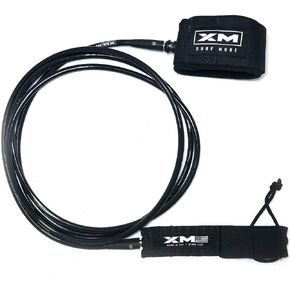 Big Wave Premium Surfboard Leash, 5/6/7/8/9/10/12/15ft Lengths, Big Wave (.313in) Cord Thickness, Many Colors, Key Pocket, Unbreakable Swivels, Detachable Railsaver, Made in USA