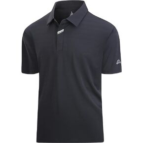 Esabel.C Jacquard Golf Shirts for Men Moisture Wicking Short Sleeve Performance Dry Fit Active Mens Polo Shirts
