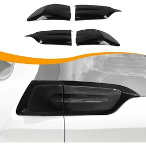 Hoolcar Tail Light Lamp Cover Guard Trim Bezel Frame Decor Exterior Accessories Fit for Jeep Cherokee 2014-2017, Smoked Black
