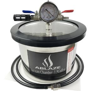 غرفة مفرغة من الفولاذ المقاوم للصدأ سعة 1.5 جالون مثالية لتثبيت الخشب والسيليكونات التفريغ والإيبوكسي والزيوت العطرية in Kuwait