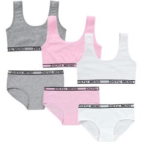Girls’ Training Bra Set - 6PCS Girls Cotton Training Bras Sport Training Bralettes and Underwear Panties