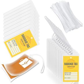 100 Pieces 10 Mil 2 1/2" x 4 1/4" Laminating Pouches with Slot Hole Printable Luggage Tags Clear Thermal Laminate Pouch Tags Kit Resealable for Work Permits Pass Cards Student ID Cards (100, 10 Mil)