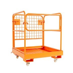 36"x36" Forklift Safety Cage, Foldable Forklift Work Platform,Forklift Man Basket 1200lbs Capacity with Protective Guardrail Chian for 1-3 People Drain Hole, Perfect for Aerial Work in Kuwait