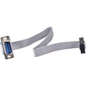 uxcell IDC Wire Flat Ribbon Cable DB9 Male to FC-10 Female Connector 2.54mm Pitch 20cm Length, 2pcs