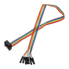 MECCANIXITY 1 Pcs IDC Rainbow Wire Flat Ribbon Cable FC-Female to 8P 11.8 Inch Length 2.54mm Pitch Breadboard Jumper Wires for Electronic Projects