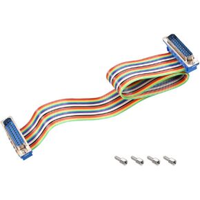 uxcell® IDC Rainbow Wire Flat Ribbon Cable DB25 Male to DB25 Male Connector 2.54mm Pitch 19.7inch Length