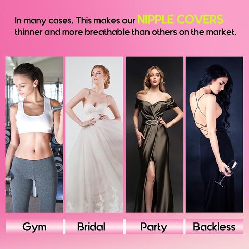 Nipple Covers - Sticky Adhesive Silicone Nipple Pasties - Reusable Pasty Breathable Waterproof Nipple Cover for Women in Saudi Arabia