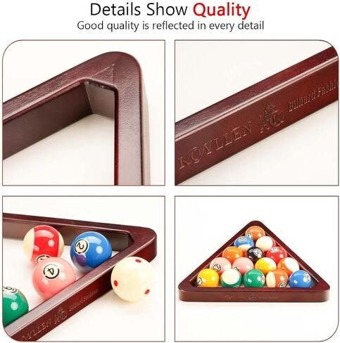 KONLLEN Solid Wood Billiard 8-Ball Triangle / 9-Ball Diamond Pool Ball Racks for 2-1/4" Pool Balls in Saudi Arabia