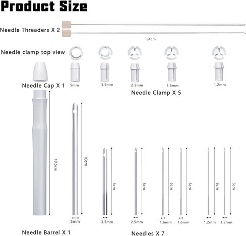 مجموعة إبر خرامة مكونة من 16 قطعة، مجموعة إبر تطريز قابلة للتعديل، مجموعة إبر خرامة للبالغين المبتدئين، خياطة يدوية ذاتية الصنع in Kuwait