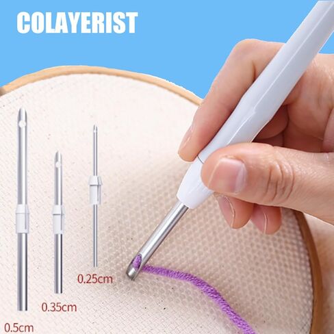 مجموعة إبر خرامة مكونة من 16 قطعة، مجموعة إبر تطريز قابلة للتعديل، مجموعة إبر خرامة للبالغين المبتدئين، خياطة يدوية ذاتية الصنع in Kuwait