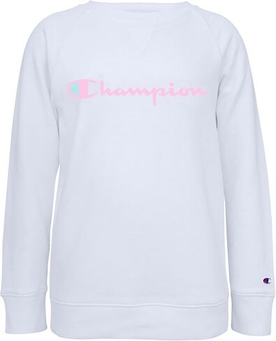 بلوفر صوف كلاسيكي للفتيات من Champion Heritage، سويت شيرت بفتحة رقبة مستديرة، ملابس للأطفال (كبير، أزرق كولاجي/وردي) in Saudi Arabia