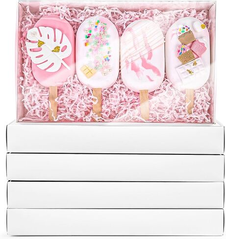VGOODALL 25PCS Kraft Cookie Boxes, 9.5x6x1.2 Inches Brown Bakery Box with Clear Lids For Cookies Pastries Muffins Chocolates, Treat Boxes Dessert Boxes for Class Birthday Wedding Party in Saudi Arabia