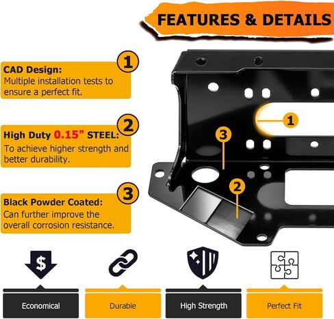 WeiSen Winch Mounting Bracket Plate Kit Compatible with Polaris RZR PRO XP 2 4 2020 2021 2022 2023 2024 in Saudi Arabia