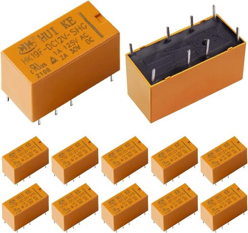 12 قطعة DPDT مرحل تيار مستمر 5 فولت ملف 8 دبوس 2NO 2NC مرحلات طاقة PCB صغيرة HK19F-5V in Saudi Arabia