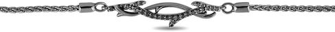 Jewelili Enchanted Disney Fine Jewelry الروديوم الأسود فوق الفضة الإسترليني مع سوار شوكة ماليفسينت ألماس 1/5 CTTW in Saudi Arabia