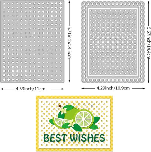 BENECREAT 2Pcs Lace Polka Dot Pattern Carbon Steel Cutting Dies Stencils, 2 Styles Metal Stencils Scrapbooking Tool for DIY Photo Album, Decorative Embossing Paper Card in Kuwait