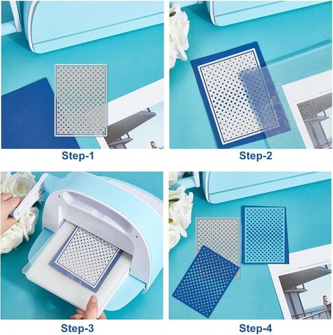 BENECREAT 2Pcs Lace Polka Dot Pattern Carbon Steel Cutting Dies Stencils, 2 Styles Metal Stencils Scrapbooking Tool for DIY Photo Album, Decorative Embossing Paper Card in Kuwait