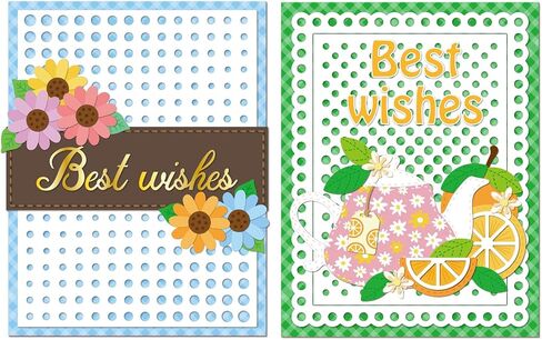 BENECREAT 2Pcs Lace Polka Dot Pattern Carbon Steel Cutting Dies Stencils, 2 Styles Metal Stencils Scrapbooking Tool for DIY Photo Album, Decorative Embossing Paper Card in Kuwait