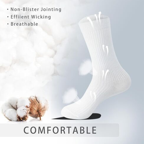 Comfy Quality Soft Breathable PURE Cotton Socks for Men Women 6 pack Calf Socks Casual Socks in Saudi Arabia