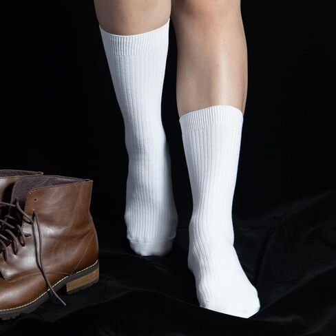Comfy Quality Soft Breathable PURE Cotton Socks for Men Women 6 pack Calf Socks Casual Socks in Saudi Arabia
