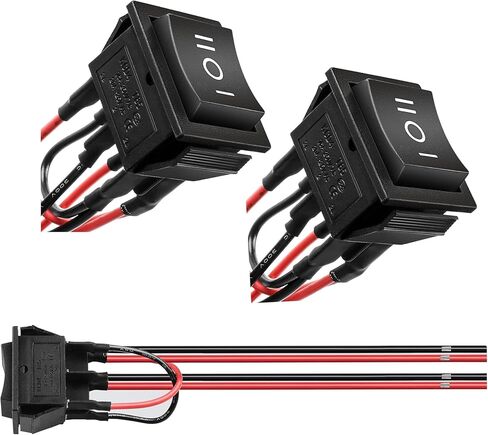 AWINLI DPDT Instantaneous Reverse Polarity Switch AC 16A 20A Control Motor 6Pin3 Position ON/Off/ON125V-250V Black Remote Control Lever Toggle Switch with Wire for Marine, Linear Actuator (2Pack) in Saudi Arabia