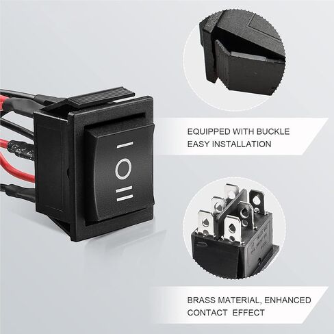 AWINLI DPDT Instantaneous Reverse Polarity Switch AC 16A 20A Control Motor 6Pin3 Position ON/Off/ON125V-250V Black Remote Control Lever Toggle Switch with Wire for Marine, Linear Actuator (2Pack) in Saudi Arabia