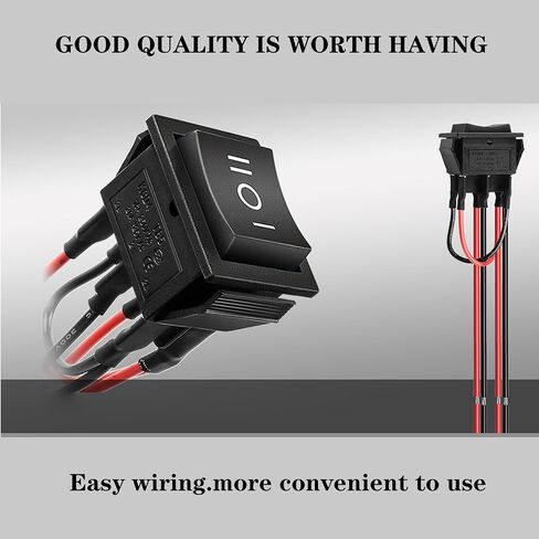 AWINLI DPDT Instantaneous Reverse Polarity Switch AC 16A 20A Control Motor 6Pin3 Position ON/Off/ON125V-250V Black Remote Control Lever Toggle Switch with Wire for Marine, Linear Actuator (2Pack) in Saudi Arabia