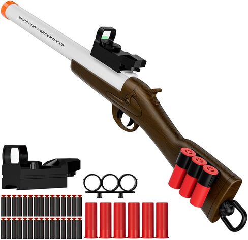 لعبة مسدس إطلاق قذيفة البندقية، مسدس رصاص ناعم، مع 30 رصاصة مثالية كعطلة عيد ميلاد للأعمار من 8 إلى 12 عامًا (أزرق) in Kuwait