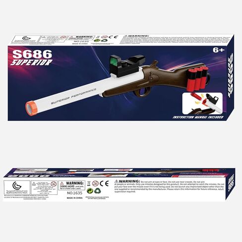 لعبة مسدس إطلاق قذيفة البندقية، مسدس رصاص ناعم، مع 30 رصاصة مثالية كعطلة عيد ميلاد للأعمار من 8 إلى 12 عامًا (أزرق) in Kuwait