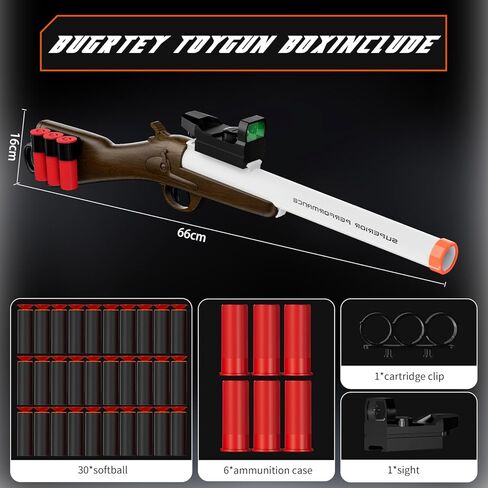 لعبة مسدس إطلاق قذيفة البندقية، مسدس رصاص ناعم، مع 30 رصاصة مثالية كعطلة عيد ميلاد للأعمار من 8 إلى 12 عامًا (أزرق) in Kuwait