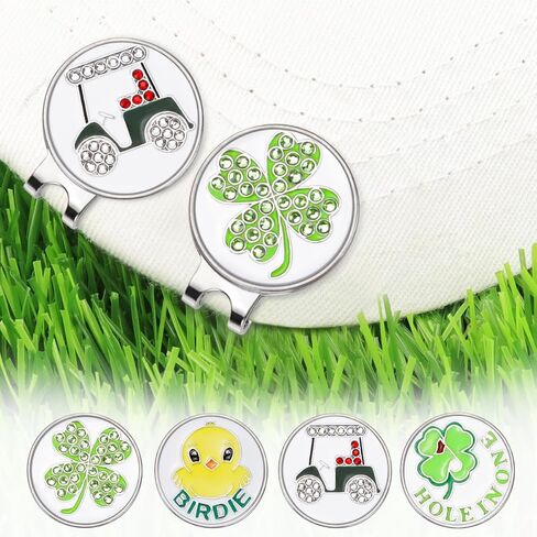 قطعتان من علامات كرة الجولف مع مشابك قبعة مغناطيسية معدنية، مشبك قبعة مضحك لعلامة كرة الجولف، أداة محاذاة وضع الجولف، ملحقات الجولف للرجال، هدايا لمحبي الجولف in Kuwait