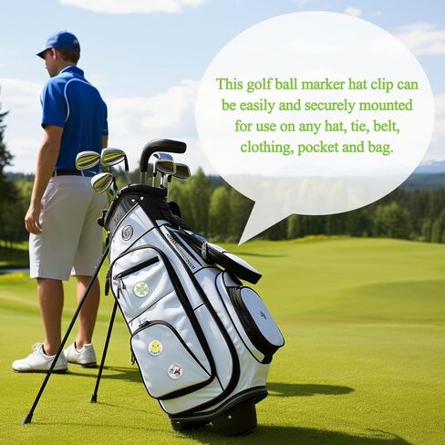قطعتان من علامات كرة الجولف مع مشابك قبعة مغناطيسية معدنية، مشبك قبعة مضحك لعلامة كرة الجولف، أداة محاذاة وضع الجولف، ملحقات الجولف للرجال، هدايا لمحبي الجولف in Kuwait