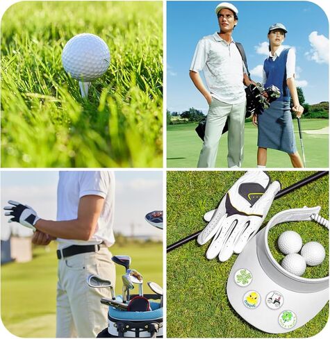 قطعتان من علامات كرة الجولف مع مشابك قبعة مغناطيسية معدنية، مشبك قبعة مضحك لعلامة كرة الجولف، أداة محاذاة وضع الجولف، ملحقات الجولف للرجال، هدايا لمحبي الجولف in Kuwait
