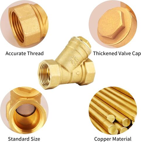 Brass Strainer 1" BSPP Female Thread Y Shaped Brass Strainer Filter Valve Connector for Working Environment of Water, Gas and Oil (DN25) in Saudi Arabia