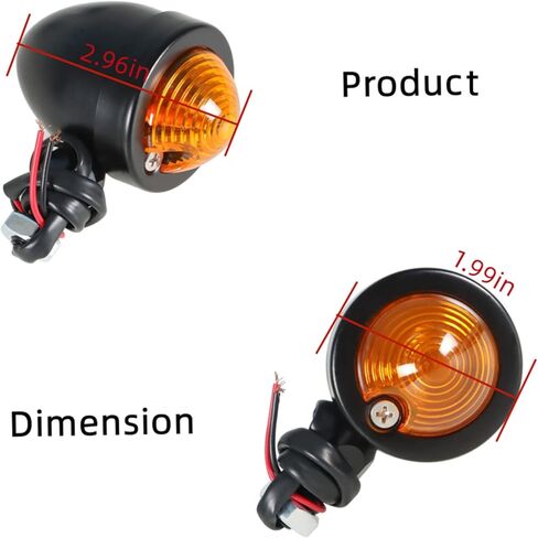 Motorcycle Turn Signals Fog Light Turn Light Bar Kit with Bracket Set Black in Kuwait