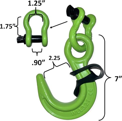 أدوات Keyfit Quick RIG شديدة التحمل مقاس 7 بوصات وخطاف وتكبل لسلسلة حبل سريعة الحزام كابل للتكبيل مصنوع سريعًا وسهلاً 2 طن 4000 رطل WLL مستودع مناولة المواد العامة in Kuwait