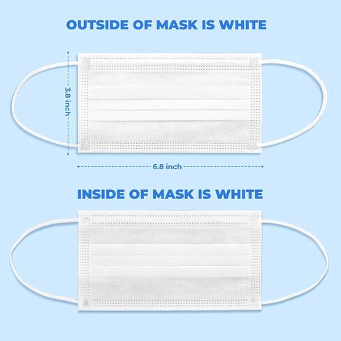 50 Pcs Disposable 3 Ply Safety Face Mask for Protection - with Nanofiber Filter Lining - and Elastic Earloops in Saudi Arabia