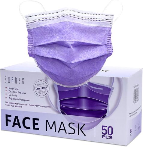 50 Pcs Disposable 3 Ply Safety Face Mask for Protection - with Nanofiber Filter Lining - and Elastic Earloops in Saudi Arabia
