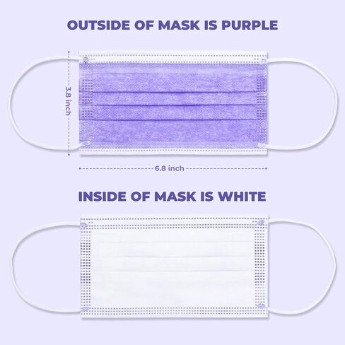 50 Pcs Disposable 3 Ply Safety Face Mask for Protection - with Nanofiber Filter Lining - and Elastic Earloops in Saudi Arabia