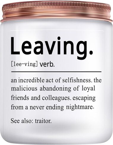 ترك شمعة لزملاء العمل هدية مضحكة: 7 أوقية شموع معطرة باللافندر - أفضل هدايا زملاء العمل للنساء والرجال - هدايا الذهاب إلى صديق رئيسه شمعة وظيفة جديدة للنساء شمعة وداعا لصديق in Kuwait