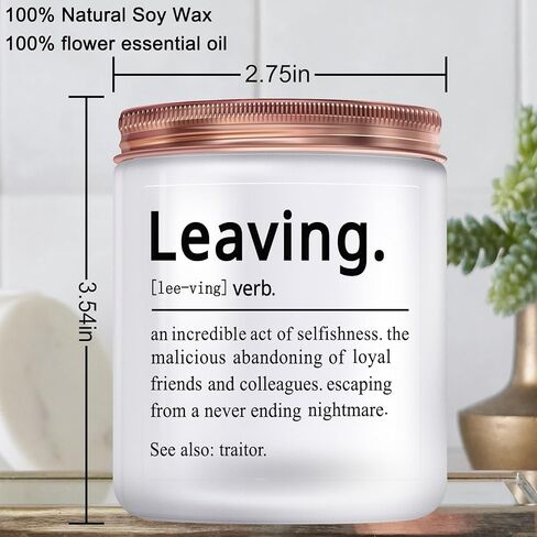 ترك شمعة لزملاء العمل هدية مضحكة: 7 أوقية شموع معطرة باللافندر - أفضل هدايا زملاء العمل للنساء والرجال - هدايا الذهاب إلى صديق رئيسه شمعة وظيفة جديدة للنساء شمعة وداعا لصديق in Kuwait