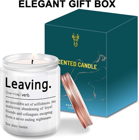 ترك شمعة لزملاء العمل هدية مضحكة: 7 أوقية شموع معطرة باللافندر - أفضل هدايا زملاء العمل للنساء والرجال - هدايا الذهاب إلى صديق رئيسه شمعة وظيفة جديدة للنساء شمعة وداعا لصديق in Kuwait