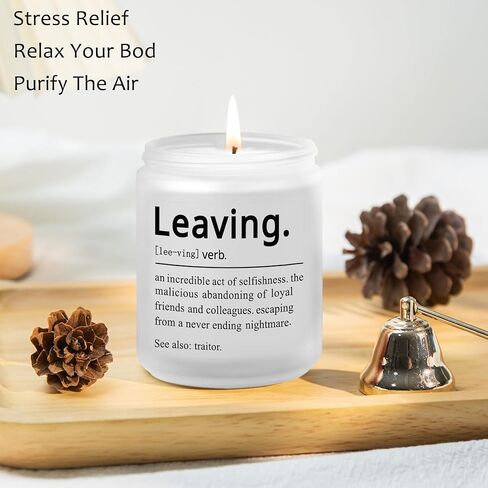 ترك شمعة لزملاء العمل هدية مضحكة: 7 أوقية شموع معطرة باللافندر - أفضل هدايا زملاء العمل للنساء والرجال - هدايا الذهاب إلى صديق رئيسه شمعة وظيفة جديدة للنساء شمعة وداعا لصديق in Kuwait